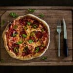 Vin et pizza