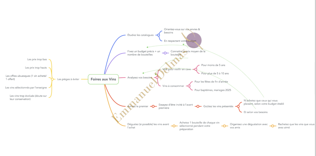 Les conseils pour vos Foires aux Vins : la carte mentale