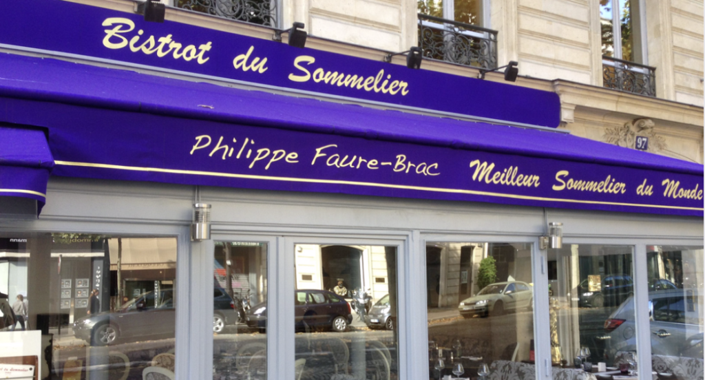 Le Bistrot du Sommelier à Paris, de Philippe Faure Brac, meilleur sommelier du monde 1992