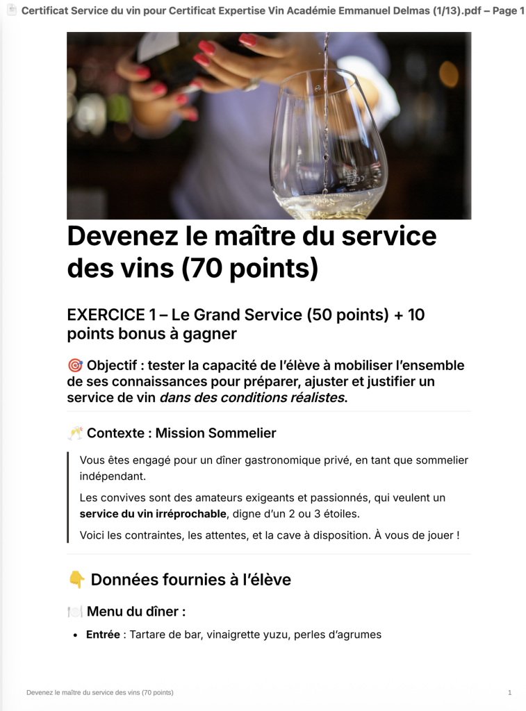 Formation certifiante vin : ce que valide un certificat