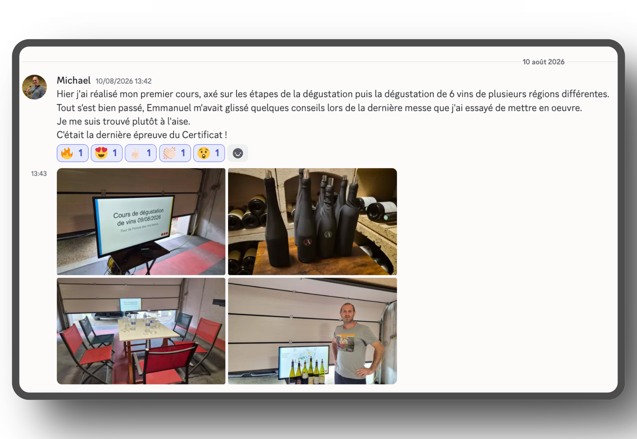 Témoignage Michael après son cours de dégustation