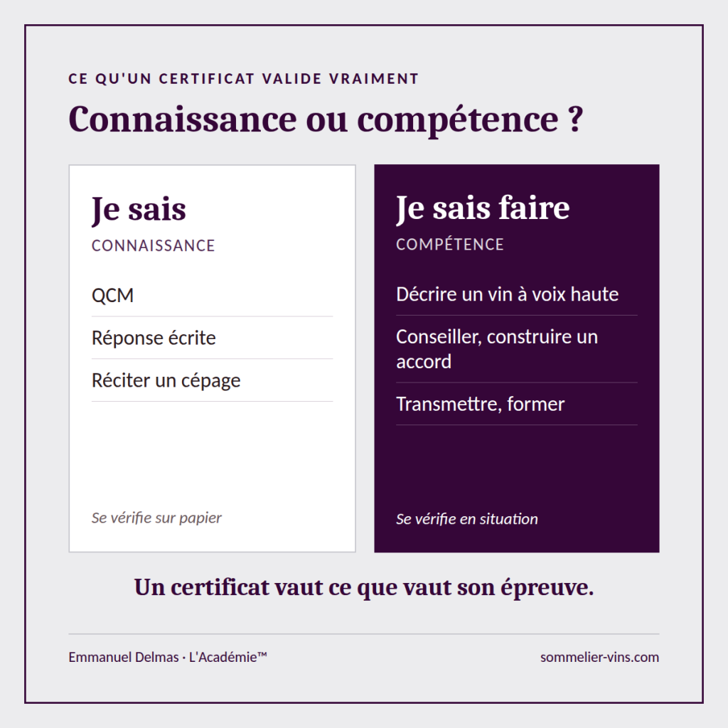 Formation certifiante vin